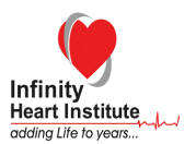 "Infinity Heart Institute logo with red heart and tagline adding Life to years"