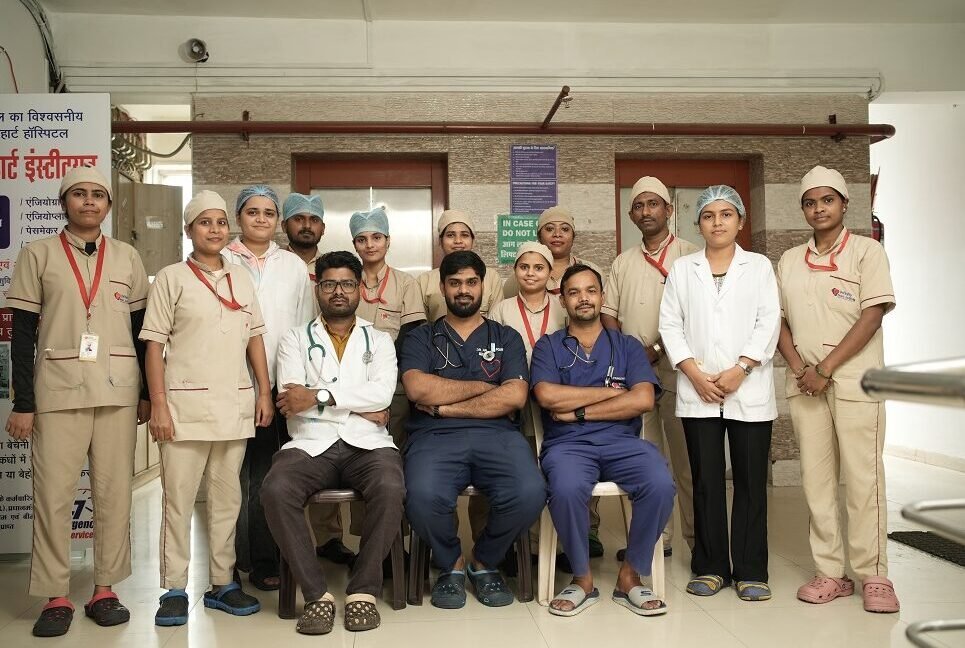 "Team of doctors and hospital staff at Infinity Heart Hospital Jabalpur"
