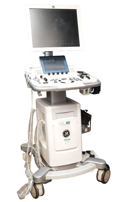 "GE hospital ultrasound machine for advanced sonography and diagnostics at Infinity Heart Hospital Jabalpur"
